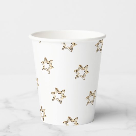 Elegant Starry Pattern Stars Faux Gold Stars Papieren Bekers (Voorkant)