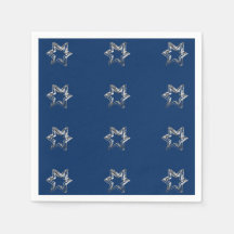 Elegant Starry Pattern Stars Silver Grey Blue