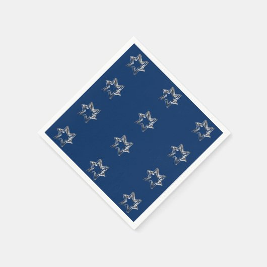 Elegant Starry Pattern Stars Silver Grey Blue Servet (Hoek)
