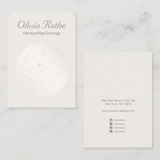 Elegant Stars Astrology Ketting Display Visitekaartje (Voorkant / Achterkant)