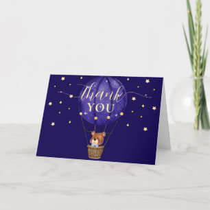 Elegant Stars Beer Hete Luchtballon Boy Baby showe Bedankkaart