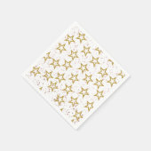 Elegant Stars Confetti Roze, Wit en Goud Party Servet (Hoek)