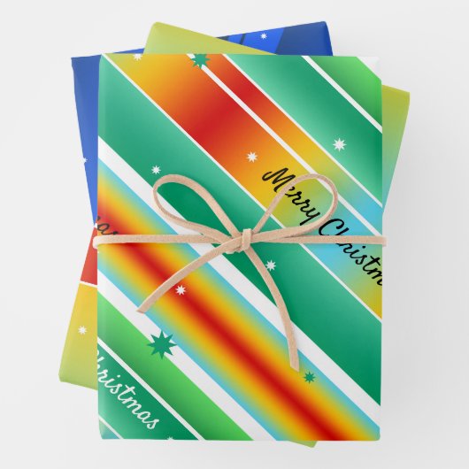 Elegant Stars en Stripes kleurrijke kerstomhulling Inpakpapier Vel (In situ)