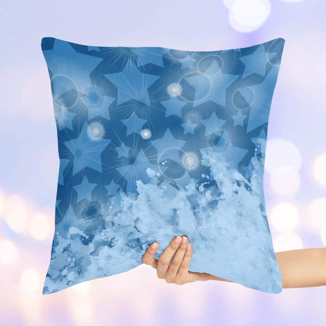 Elegant Stars patroon Classic Blue Modern Kussen (Creator heeft geüpload)