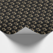 Elegant Stars Pattern Black en Gold Wra Cadeaupapier (Hoek)