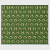 Elegant Stars Pattern Green en Gold Cadeaupapier (Vlak)