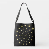 Elegant Stars Spiral op Black Crossbody Tas (Achterkant)