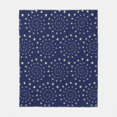 Elegant Stars Spiral op Navy Blue Fleece Blanket (Voorkant)