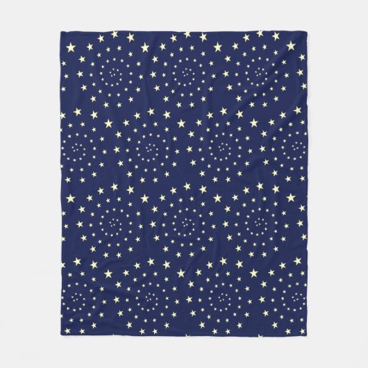 Elegant Stars Spiral op Navy Blue Fleece Blanket (Voorkant)