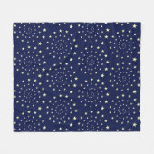 Elegant Stars Spiral op Navy Blue Fleece Blanket (Voorkant (Horizontaal))
