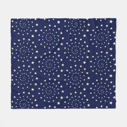 Elegant Stars Spiral op Navy Blue Fleece Blanket (Voorkant (Horizontaal))