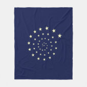 Elegant Stars Spiral op Navy Blue Fleece Deken (Voorkant)