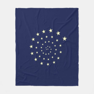 Elegant Stars Spiral op Navy Blue Fleece Deken