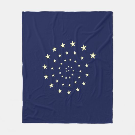 Elegant Stars Spiral op Navy Blue Fleece Deken (Voorkant)