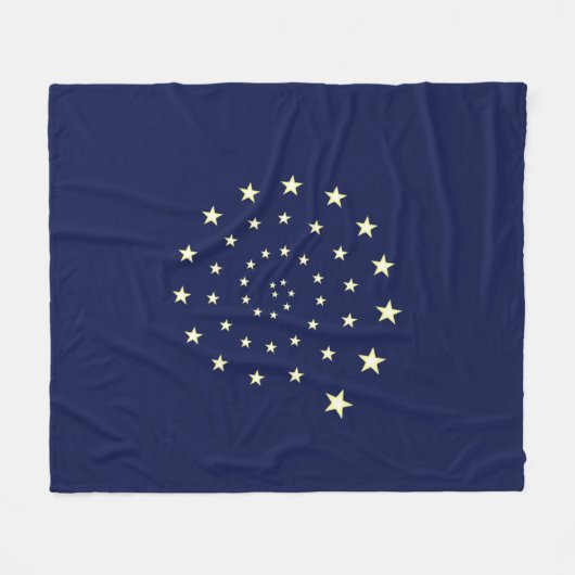Elegant Stars Spiral op Navy Blue Fleece Deken (Voorkant (Horizontaal))