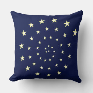 Elegant Stars Spiral op Navy Blue Kussen