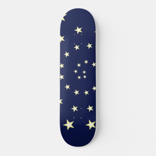 Elegant Stars Spiral op Navy Blue Persoonlijk Skateboard (Voorkant)