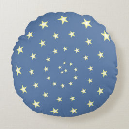 Elegant Stars Spiral op wonderbaarlijk blauw Rond Kussen