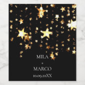 Elegant starsGold Deco Wine Label Wijn Etiket (Enkel label)