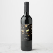 Elegant starsGold Deco Wine Label Wijn Etiket (Voorkant)
