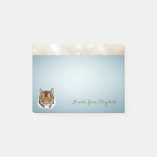 Elegant statief, stijlvol, tijger, gepersonaliseer post-it® notes (Voorkant)