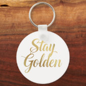 Elegant "Stay Golden" Inspirational Quote Sleutelhanger (Achterkant)