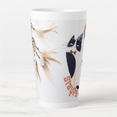 Elegant Stay Pawsitive Tuxedo Cat Tall Latte Mug Mok (Voorkant)