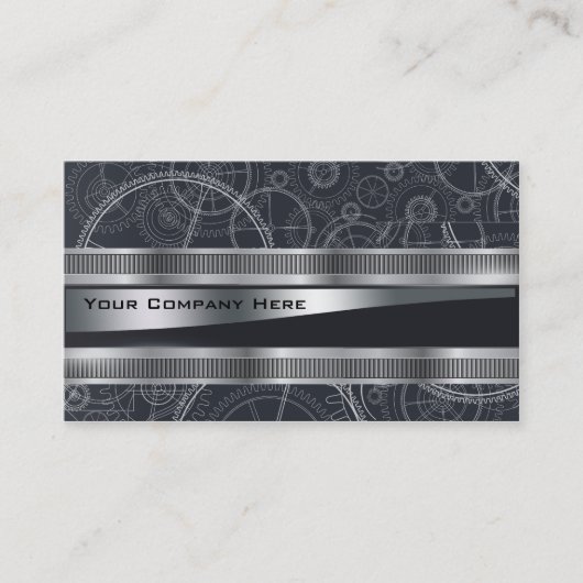 elegant steampunk engineers visitekaartje (Voorkant)