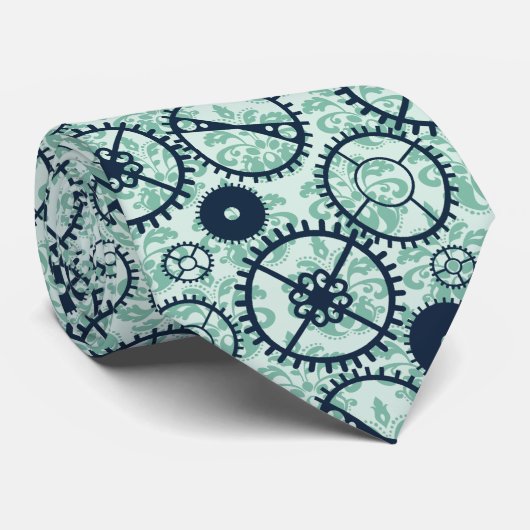 Elegant Steampunk-horlogewerk en -damppatroon Stropdas (Opgerold)