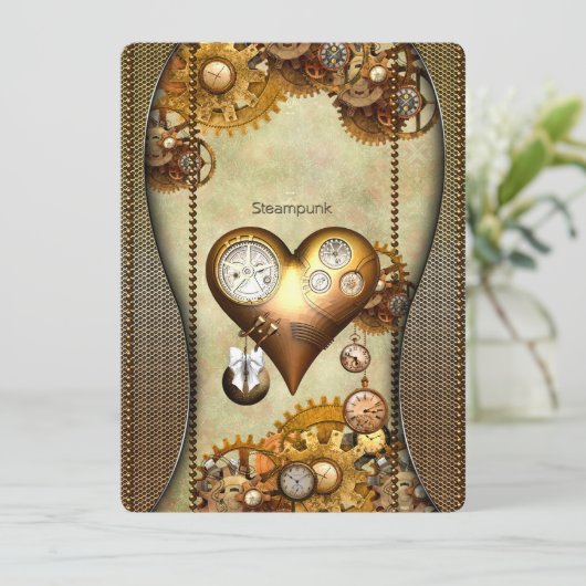 Elegant steampunk kaart (Staand voorkant)