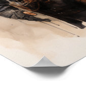 Elegant Steampunk Paar  Victoriaans Kunst Poster (Hoek)