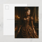 Elegant Steampunk Victorian Lady in Brown  Briefkaart (Voorkant / Achterkant)