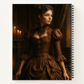 Elegant Steampunk Victorian Lady in Brown  Notitieboek (Achterkant)