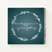 Elegant Steel Blue Letters naar mijn zoon Notitieboek (Achterkant)