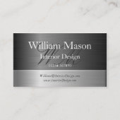 Elegant Steel Effect Monogram Visitekaartje (Voorkant)