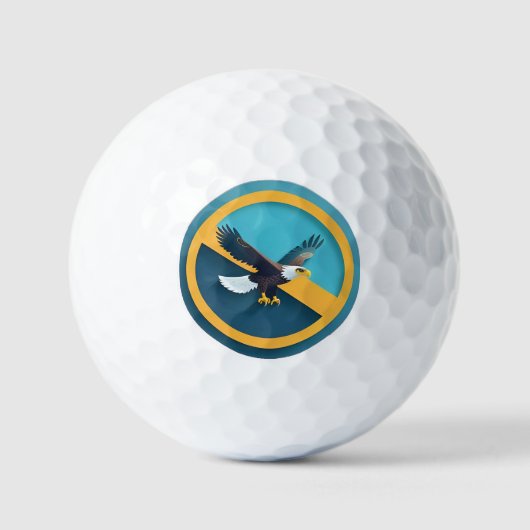 Elegant Steenarend Embleem Golfballen (Voorkant)
