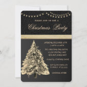 Elegant sterren kerstboom, zwart, kerstfeest kaart (Voorkant)