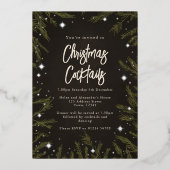 Elegant sterren Kerstmis Folie Folie Uitnodiging (Voorkant)