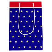 Elegant sterren op blauwe rode en witte cadeautas (Achterkant)