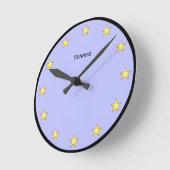 Elegant sterren op lichtblauw ronde klok (Hoek)