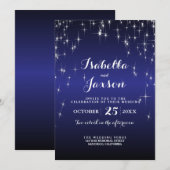 Elegant Sterrennacht bruiloft in donkerblauw Kaart (Voorkant / Achterkant)