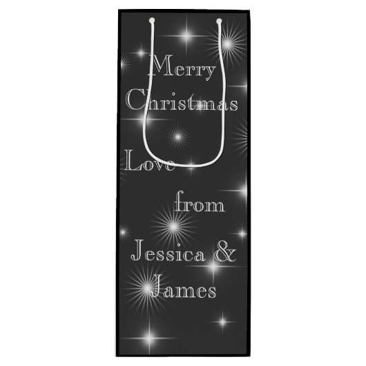 Elegant Sterrennacht op maat Wijn Cadeautas (Voorkant)