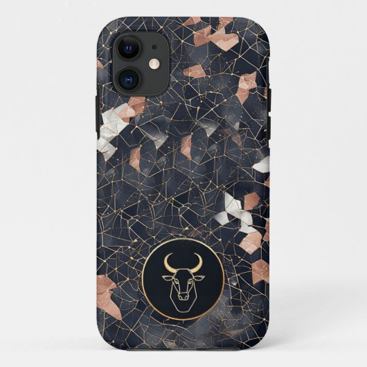 Elegant Stier Zodiac Sign Design Case-Mate iPhone Case (Achterkant)