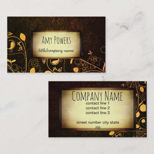 Elegant stijl aangepaste visitekaartje (Voorkant / Achterkant)