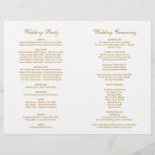 Elegant Stijl Bracken Huwelijksprogramma (Achterkant)