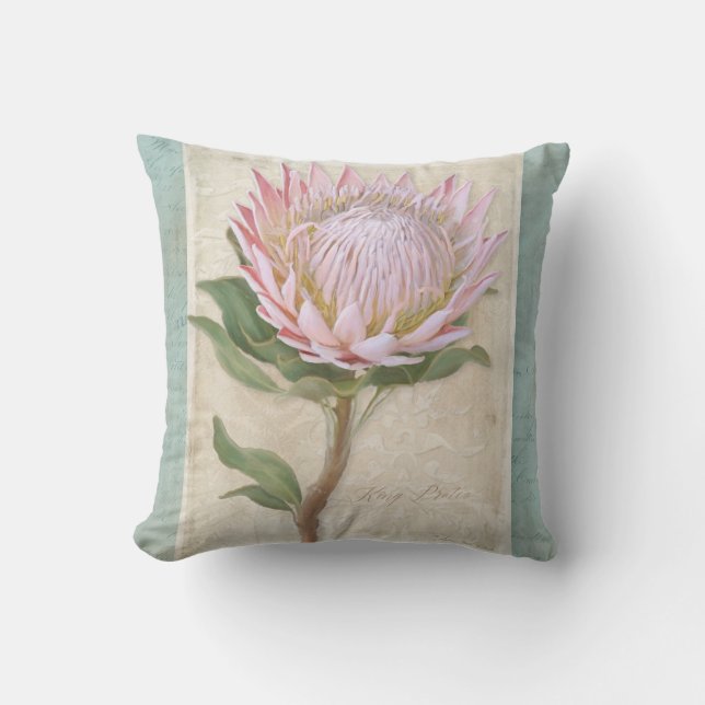 Elegant  Stijl Modern Floral Chic Protea Kussen (Voorkant)