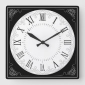 Elegant  Stijl Romein Numeral Vierkante Klok (Voorkant)
