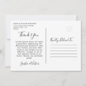 Elegant Stijl Schrift 4 Foto's Trouw Dankjewelkaar Kaart (Achterkant)