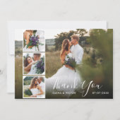 Elegant Stijl Schrift 4 Foto's Trouw Huwelijk Beda Kaart (Voorkant)