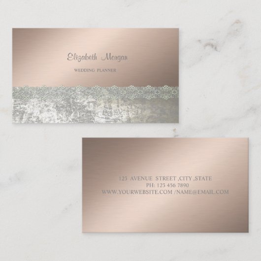 Elegant stijlvol, afbeelding, kant visitekaartje (Voorkant / Achterkant)